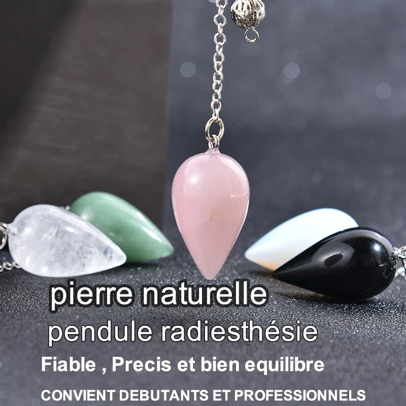 Cherub Water Drop Natural Stone Pendulum for Spiritual Divination