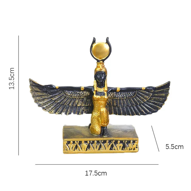 Ancient Egypt Isis Statue Egyptian Magic Marriage Goddess Figurines Resin Pyramid Obelisk Sculpture Crafts Home Decortion