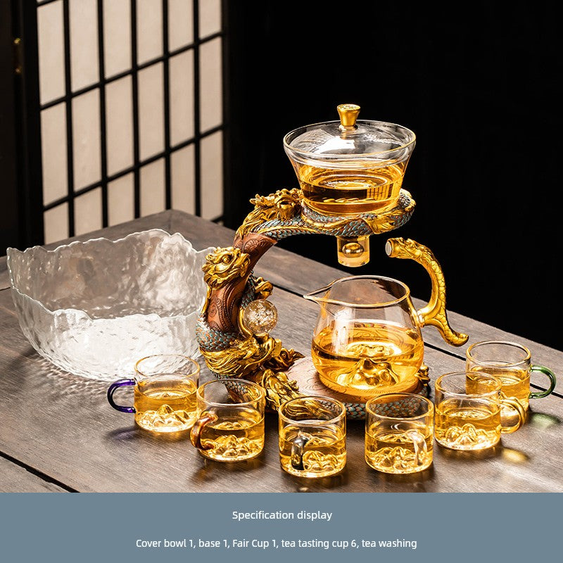Longnian Glass Bean Bag Automatic Tea Set For Home High-End Teapot Office Reception Kung Fu Tea Brewing Handy Gadget