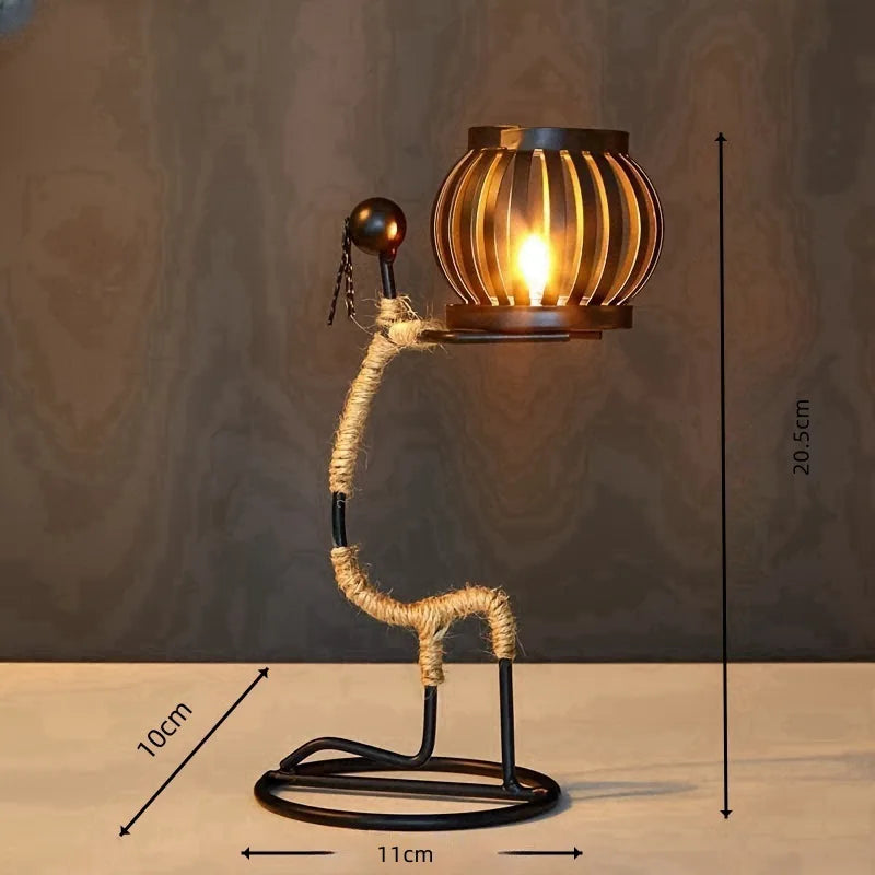 Candlestick Holders Hot Sale French Metal Candlestick Abstract(Afro)Character Sculpture Handmade Decors