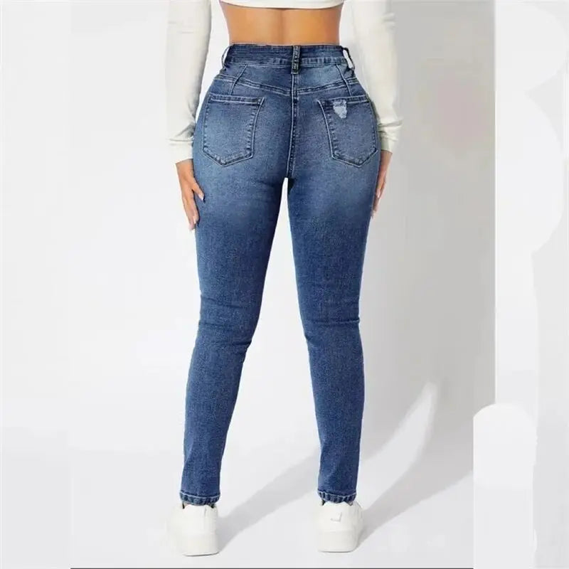 Cherub Fashion slit Pencil Jeans Women Denim Pants. Female Casual Urban anywhere Trousers 2024 Summer Trend Urbanwear