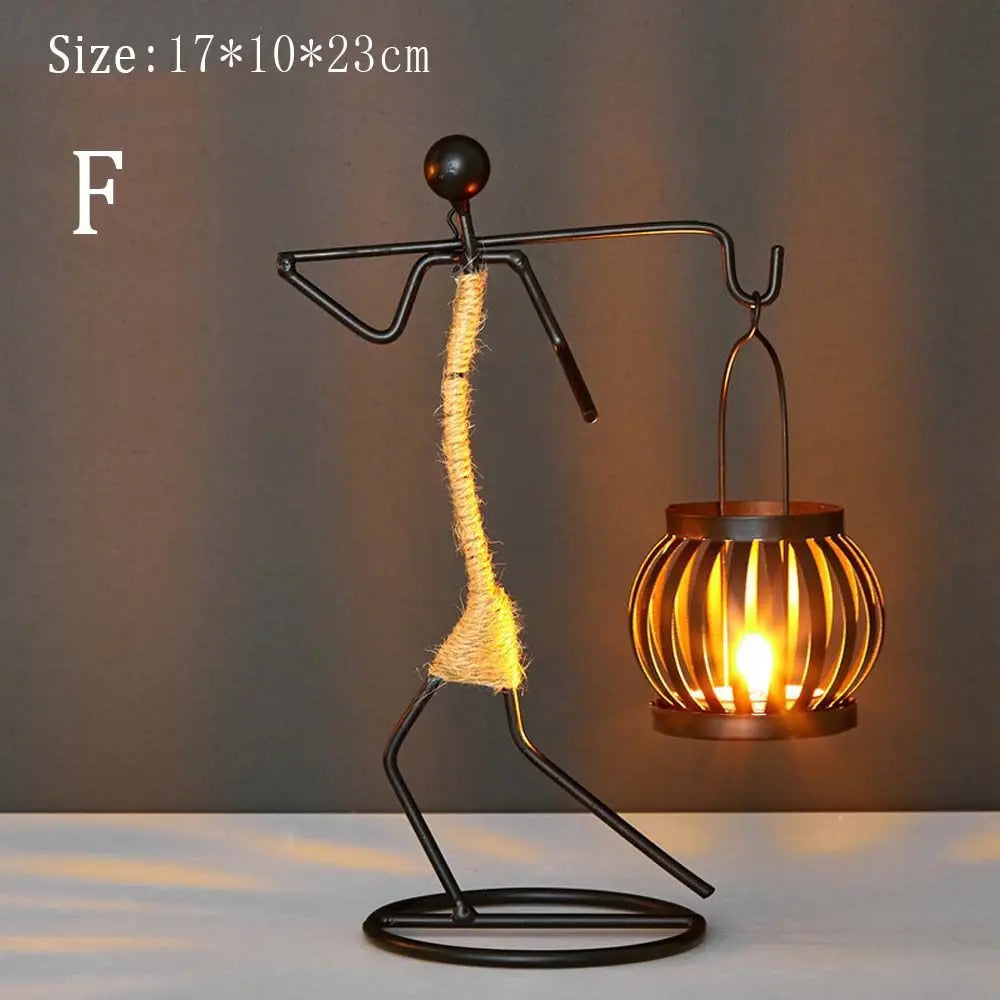 Candlestick Holder 1 PCS Creative Abstract(Afro)Character Sculpture Exquisite Candle Stand For Prayer Homes/ Businesses