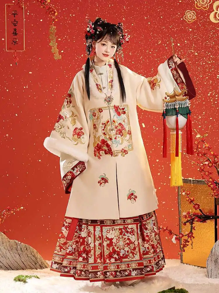 Chunluo Wanxiang Ming Long Shirt Hanfu Women's 2024 New Autumn And Winter Thick New Year's Clothing Horse Face Skirt Ancient