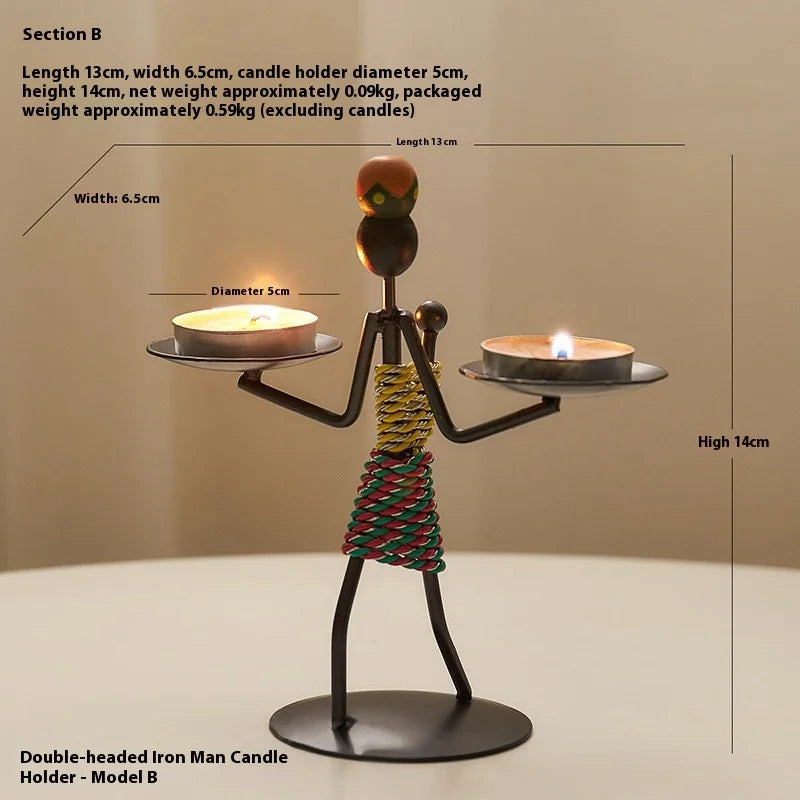 Candle Holder Light Luxury Table Decoration Candle Iron Home Spiritual / Romantic Safe Metal Candle Holder Knick-knack Props